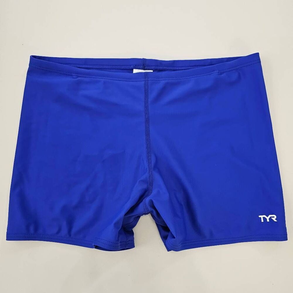 TYR Mens Blue Tyreco Square Leg Swim Shorts Size 34